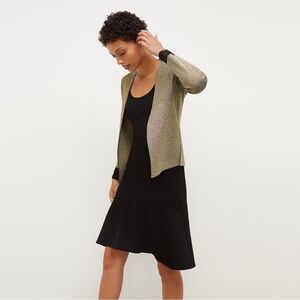 M.M.LaFleur The Woolf Jardigan—Gold Knit Gold Metallic Open Front Knit Blazer M